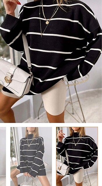 xl Beden siyah Renk Oversize kazak tunik