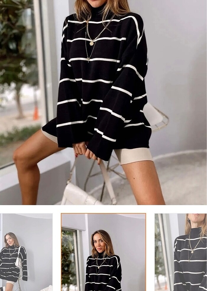 Oversize kazak tunik - Görsel 2