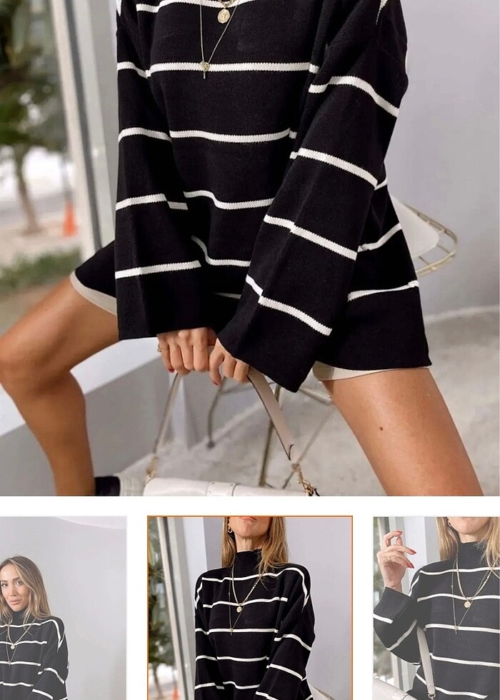 Oversize kazak tunik - Görsel 3