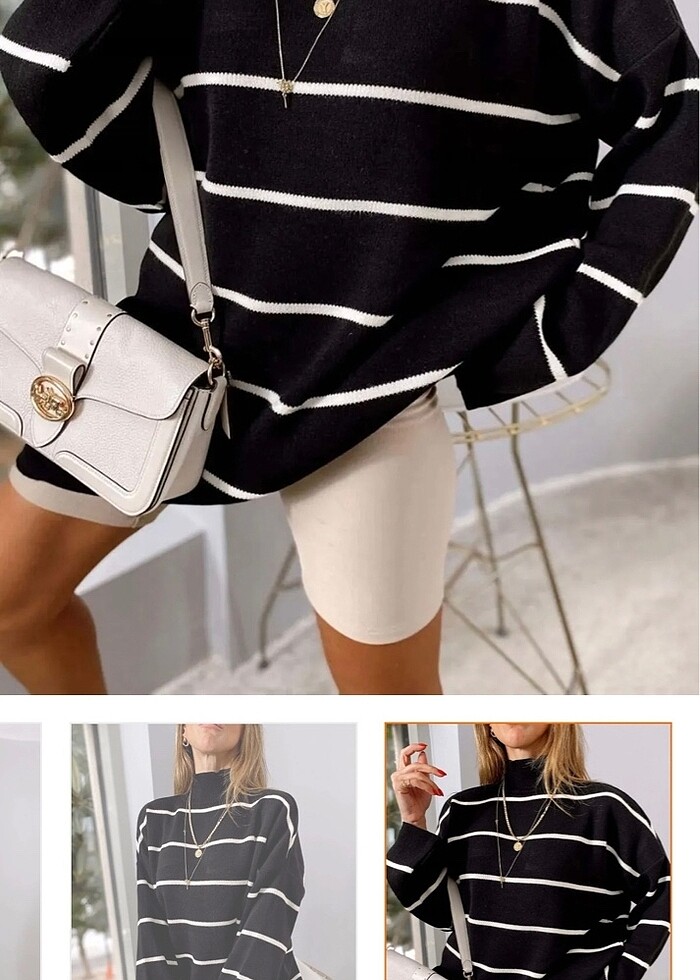 Oversize kazak tunik - Görsel 4