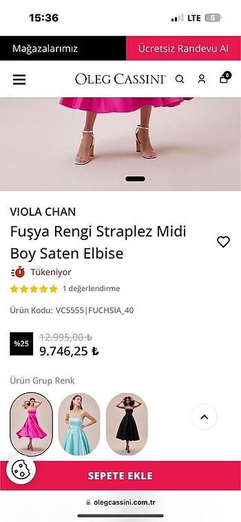 Oleg Cassini Abiye elbise