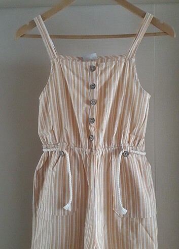LC Waikiki LCW 12-13 yaş, açık turuncu,pamuklu çizgili tulum