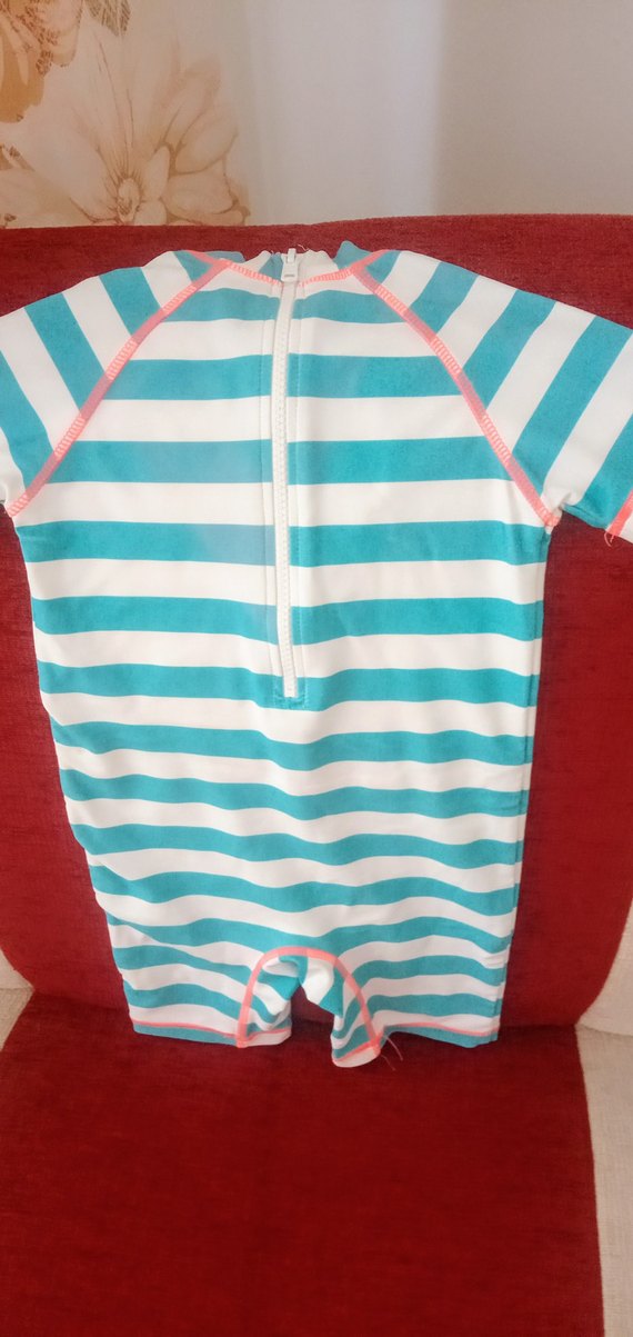 Turkuaz Çizgili Erkek Çocuk Mayo 3-4 yaş - Görsel 4