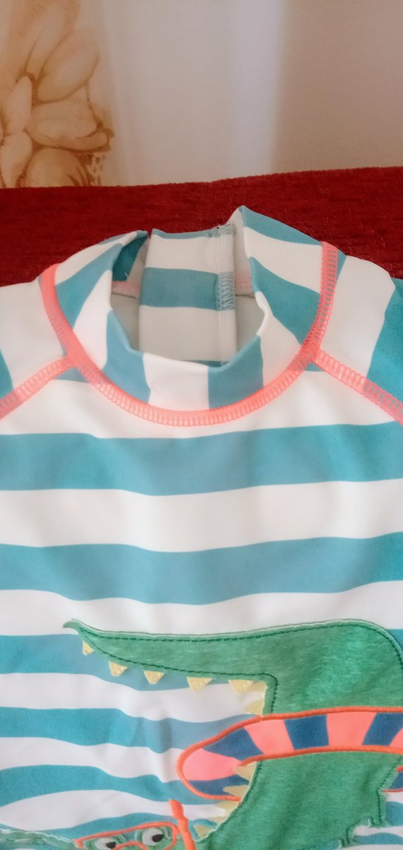 Turkuaz Çizgili Erkek Çocuk Mayo 3-4 yaş - Görsel 2