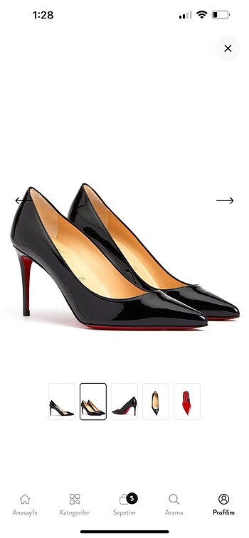 Christian Louboutin Siyah Deri Stiletto