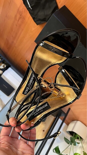 39 Beden siyah Renk Dolce&Gabbana Zincir Detaylı Deri Gece Ayakkabısı
