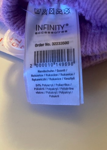 Kız Çocuk Mor Triko Eldiven İTHAL - Görsel 3