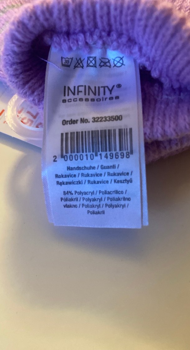 Kız Çocuk Mor Triko Eldiven İTHAL - Görsel 3