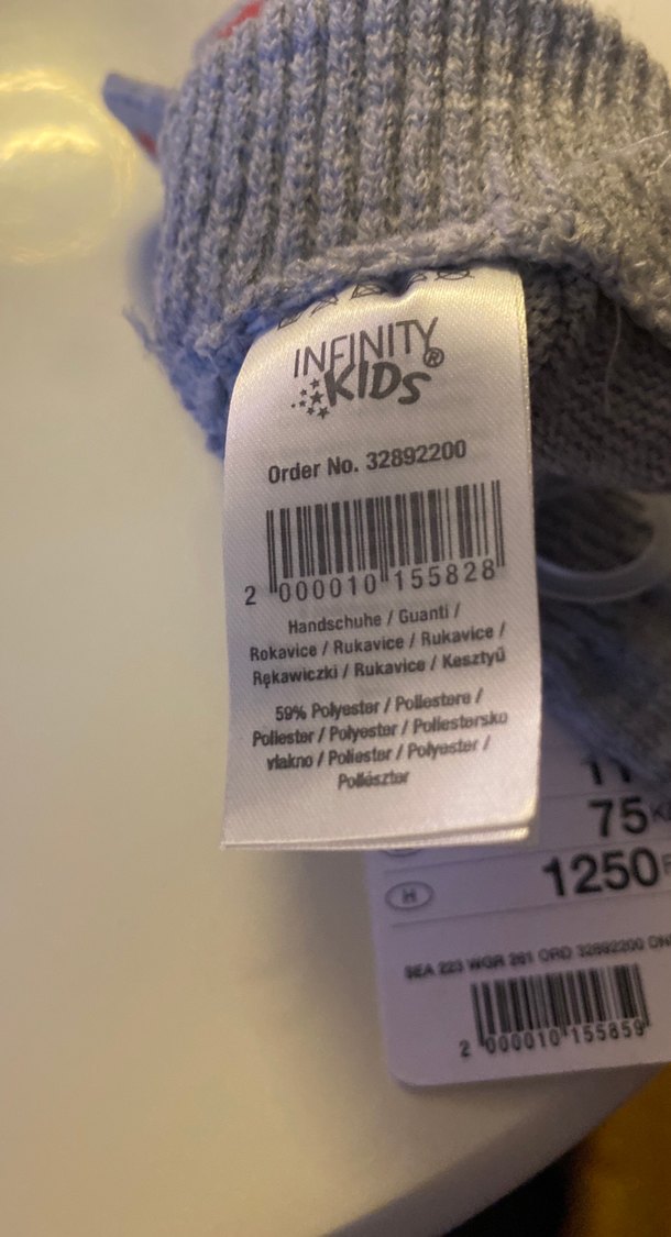 Kız Çocuk Gri Nakışlı Örgü Eldiven - Görsel 5