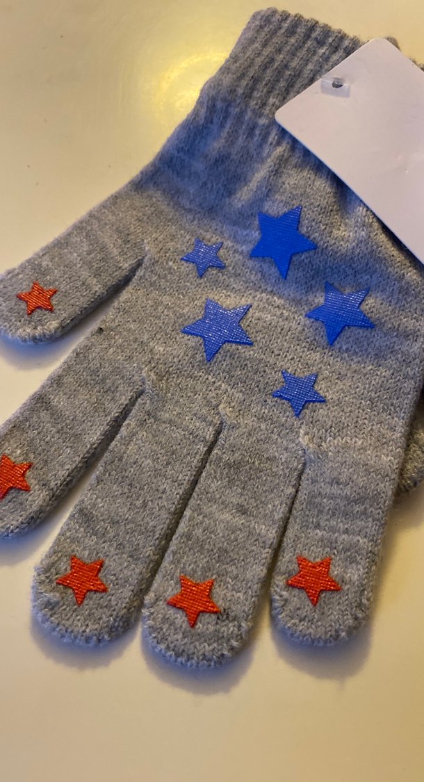 Kız Çocuk Gri Nakışlı Örgü Eldiven - Görsel 2