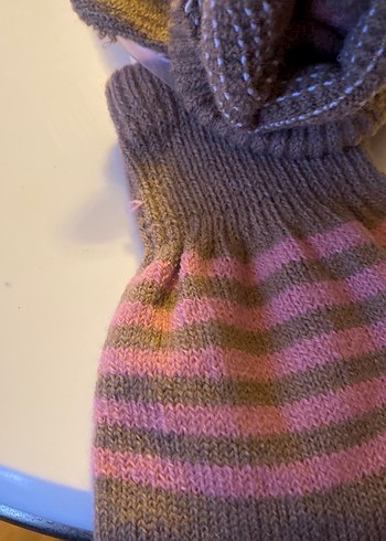 Kız Çocuk Bej Renkli Örgü Eldiven5/6 yaş - Görsel 4