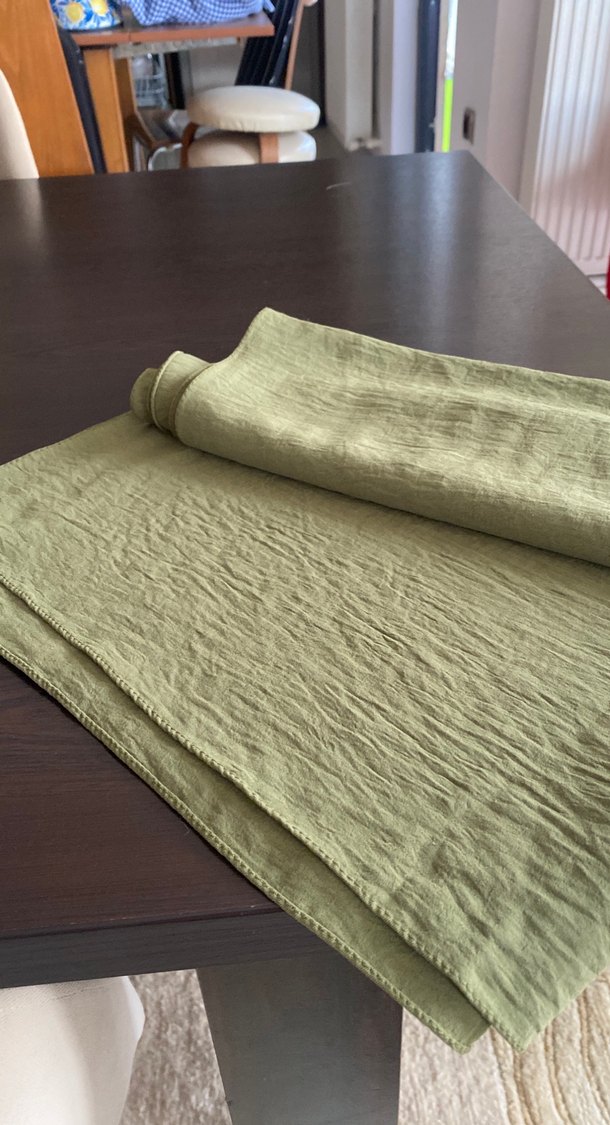 Kadınlar için Keten Kumaşlı Haki Renkli Şal COTTON marka 200/75 - Görsel 2