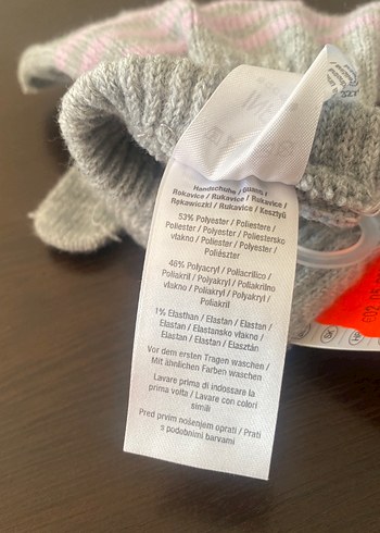 Gri Kız Çocuk Örme Eldiven10/12 yaş ithal Almanya - Görsel 5