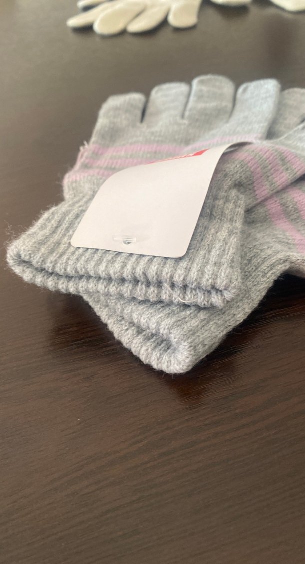 Gri Kız Çocuk Örme Eldiven10/12 yaş ithal Almanya - Görsel 3