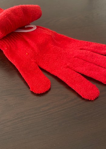 Kız Çocukları İçin Kırmızı Örgü Eldiven 10/12 yaş ithal Almanya - Görsel 2