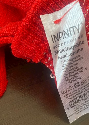 Kız Çocukları İçin Kırmızı Örgü Eldiven 10/12 yaş ithal Almanya - Görsel 4