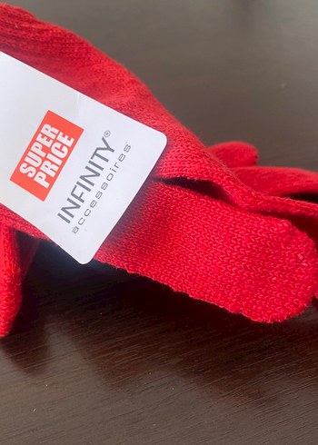 Kız Çocukları İçin Kırmızı Örgü Eldiven 10/12 yaş ithal Almanya - Görsel 5