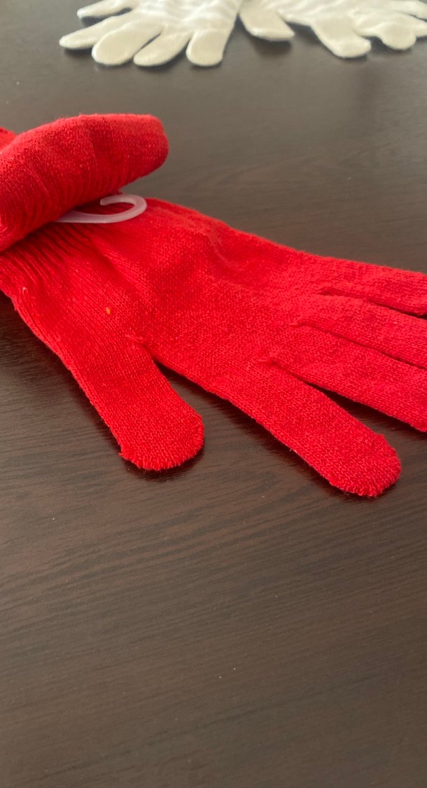 Kız Çocukları İçin Kırmızı Örgü Eldiven 10/12 yaş ithal Almanya - Görsel 2