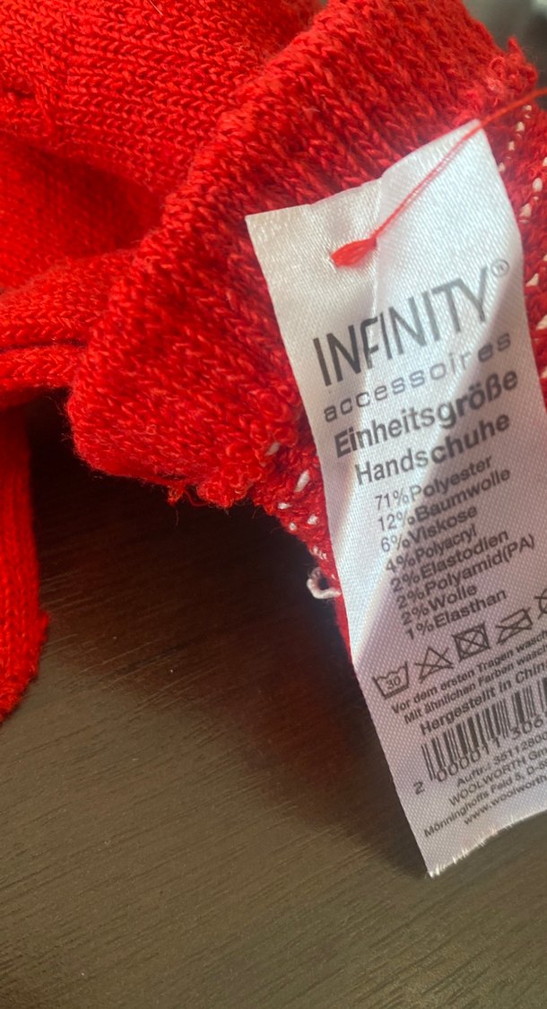 Kız Çocukları İçin Kırmızı Örgü Eldiven 10/12 yaş ithal Almanya - Görsel 4