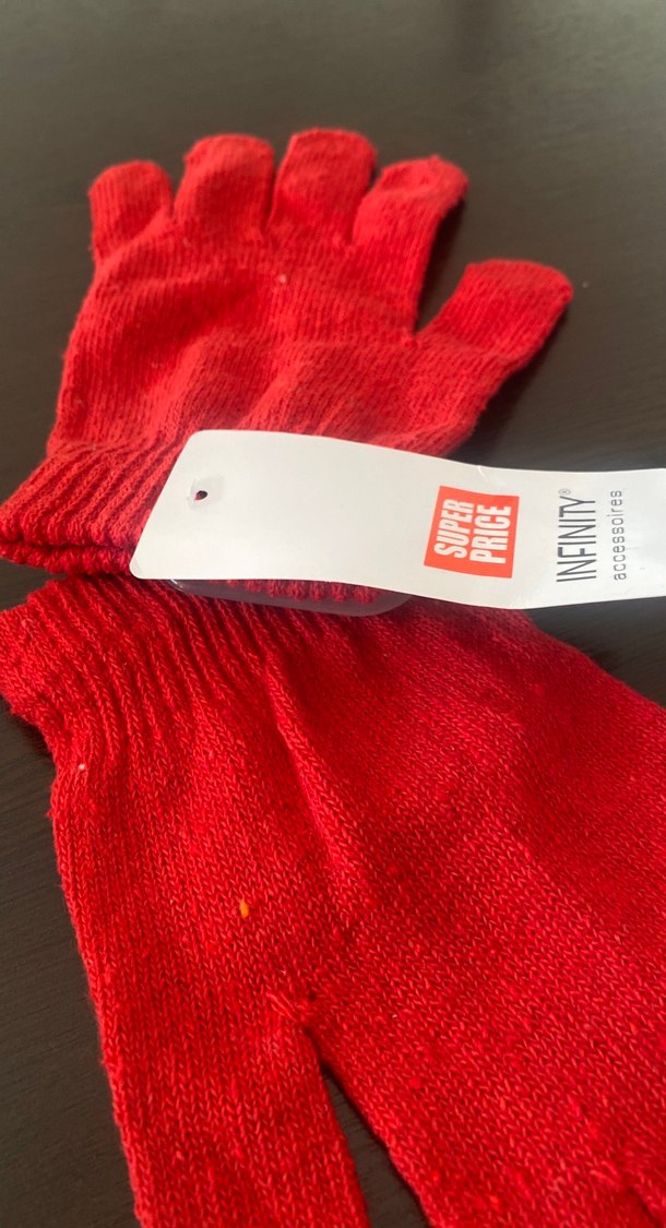Kız Çocukları İçin Kırmızı Örgü Eldiven 10/12 yaş ithal Almanya - Görsel 3