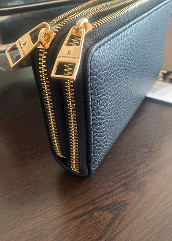 Siyah Deri Fermuarlı Kadın Cüzdanı sunni deri 20:10 cm ebat itha - Görsel 3