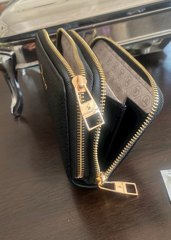 Siyah Deri Fermuarlı Kadın Cüzdanı sunni deri 20:10 cm ebat itha - Görsel 7