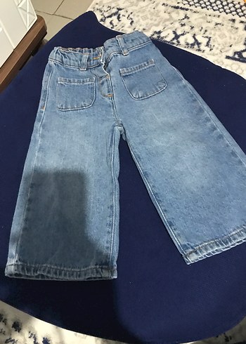 Düğmeli Loose Fit Kız Kot Pantolon