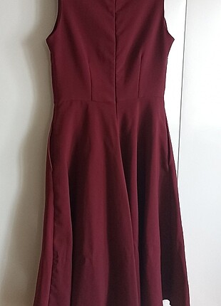 s Beden bordo Renk Midi elbise