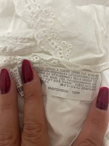 Zara Zara Beyaz çocuk elbise 120 beden 5/6 yaş