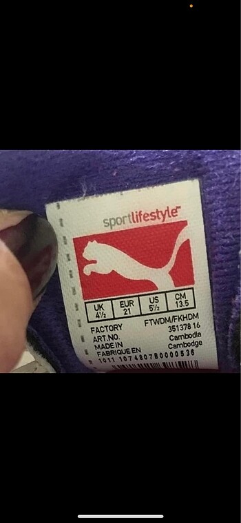 21 Beden 21 no orijinal Puma iki kere giyildi
