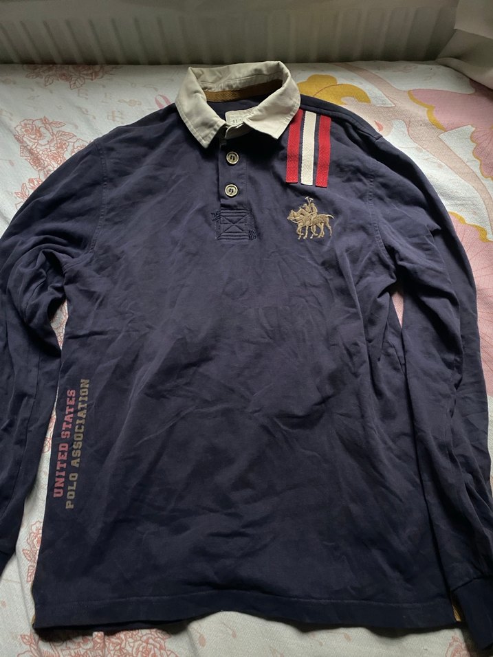 Düğmeli Lacivert Erkek Uzun Kollu Polo Tişört - Görsel 2