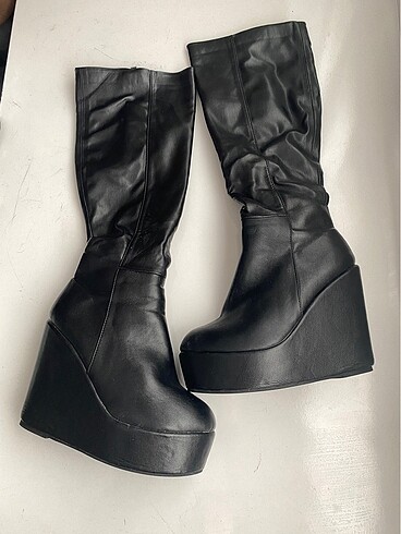 Killstar gotik platform siyah uzun çizme
