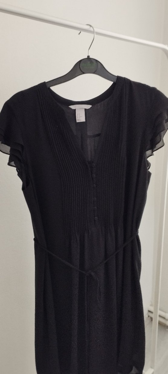 Siyah V Yakalı mini Kadın Elbise - Görsel 2