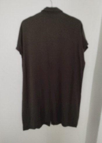 Kadın haki yeşil Keten kısa Kollu elbise - Görsel 2