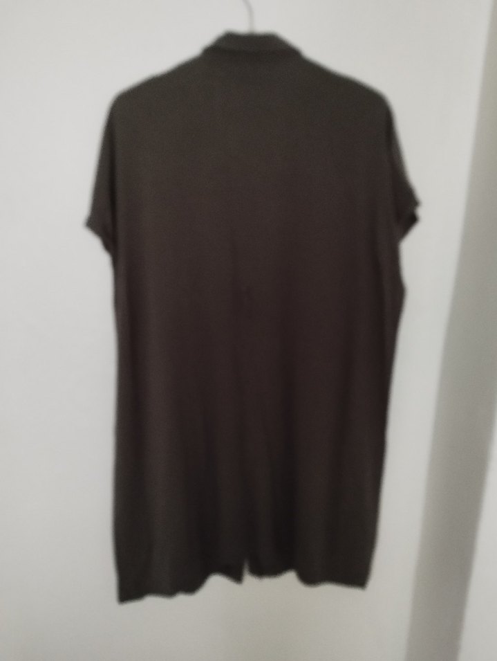 Kadın haki yeşil Keten kısa Kollu elbise - Görsel 2