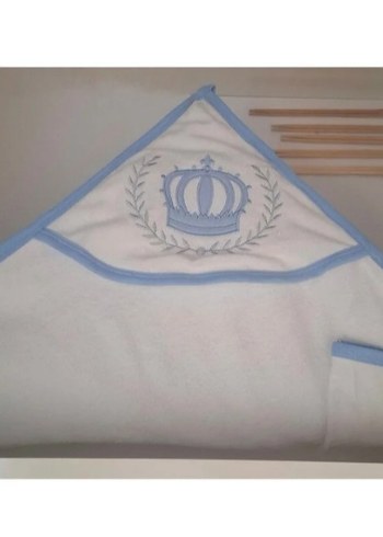 Erkek Bebek Taç Nakışlı Bornoz&Havlu - Görsel 2