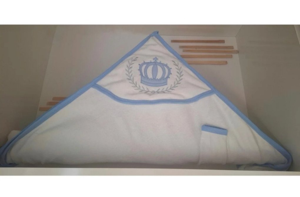 Erkek Bebek Taç Nakışlı Bornoz&Havlu - Görsel 2