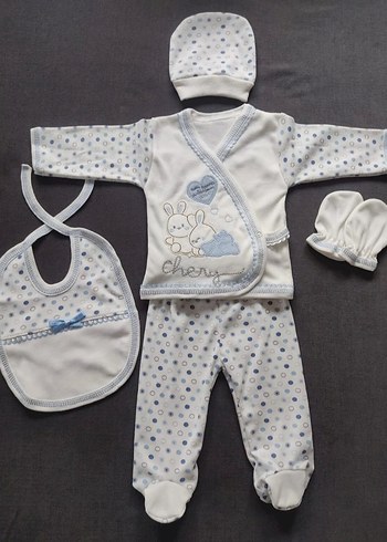Erkek Bebek 5'li Hastane Çıkış Seti 0-3 Ay - Görsel 2
