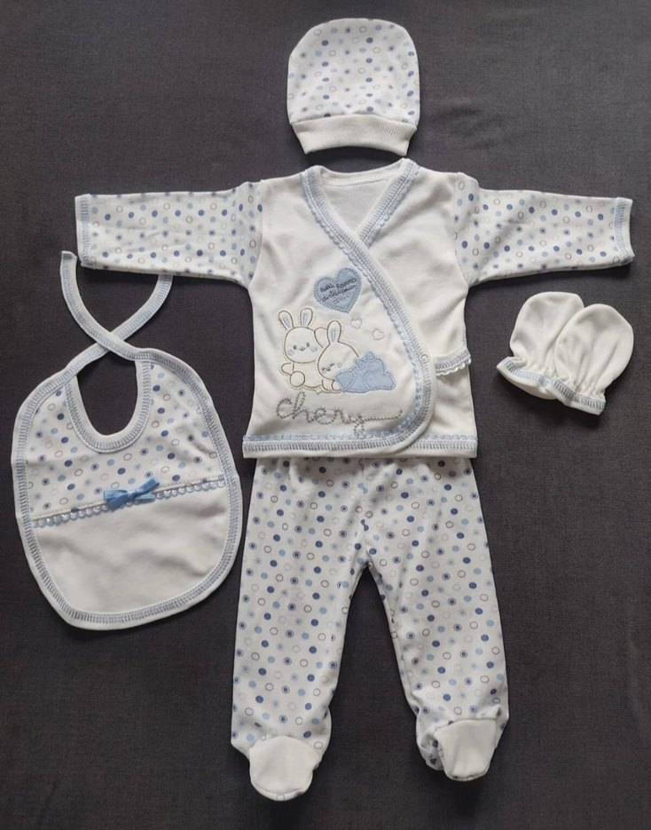 Erkek Bebek 5'li Hastane Çıkış Seti 0-3 Ay - Görsel 2