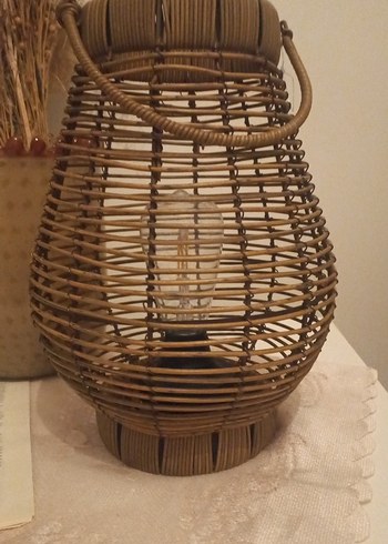 Bej Hasır Mumluk ve Dekoratif Vazo - Görsel 2