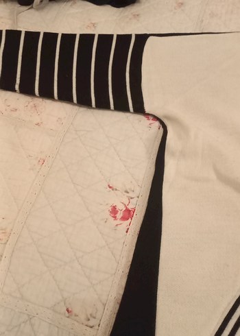 Çizgili Kadın Triko, Kayık Yaka, Uzun Kollu - Görsel 3