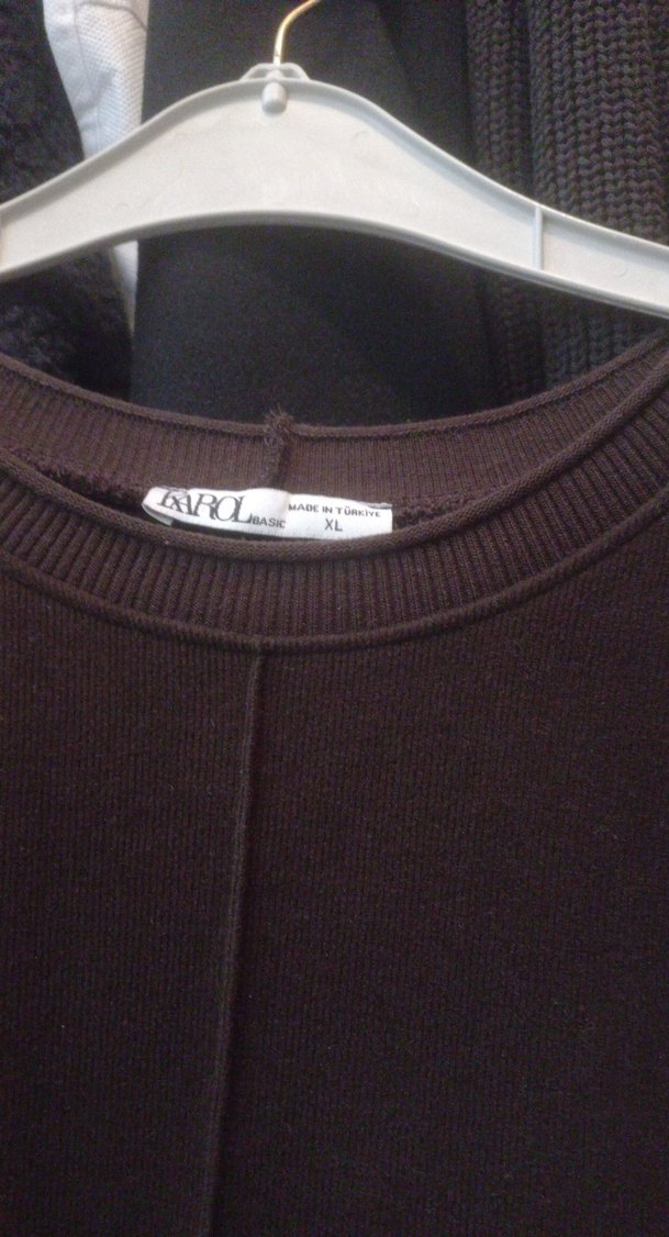 Kahverengi Kısa Kollu Midi Elbise - Görsel 4