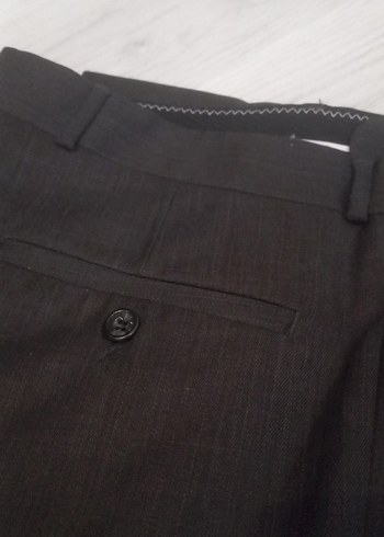 Erkek Siyah ve füme  Kumaş Kemerli Pantolon - Görsel 8