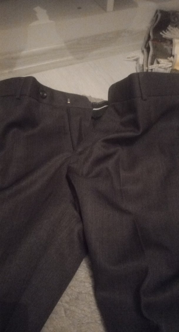 Erkek Siyah ve füme  Kumaş Kemerli Pantolon - Görsel 4