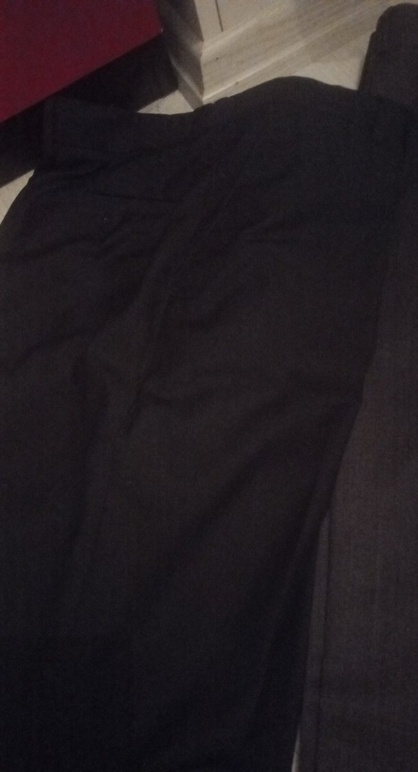 Erkek Siyah ve füme  Kumaş Kemerli Pantolon - Görsel 2