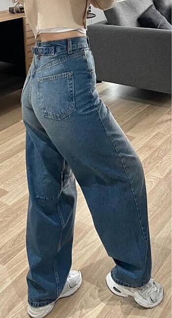 Mavi Kemer Tokali Baggy Pantolon