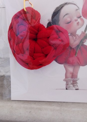 Kırmızı Püsküllü Bohem Anahtarlık - Görsel 2