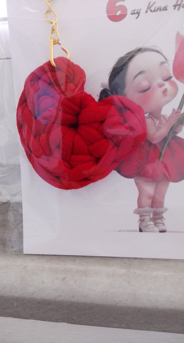 Kırmızı Püsküllü Bohem Anahtarlık - Görsel 2