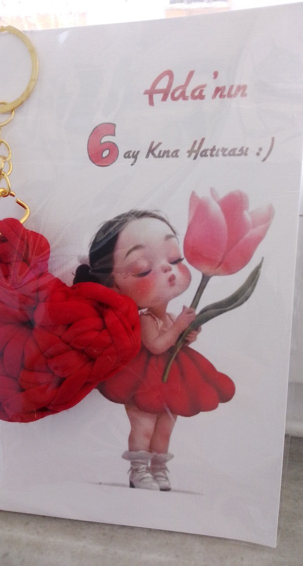 Kırmızı Püsküllü Bohem Anahtarlık - Görsel 3