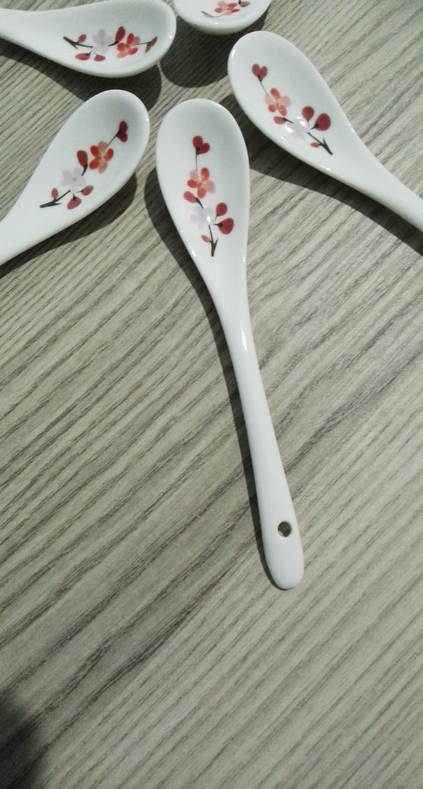 Çiçek Desenli Seramik Kaşık Seti - Görsel 3